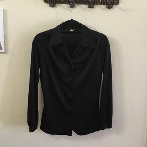 Vintage Polyester 70s Button Down Blouse